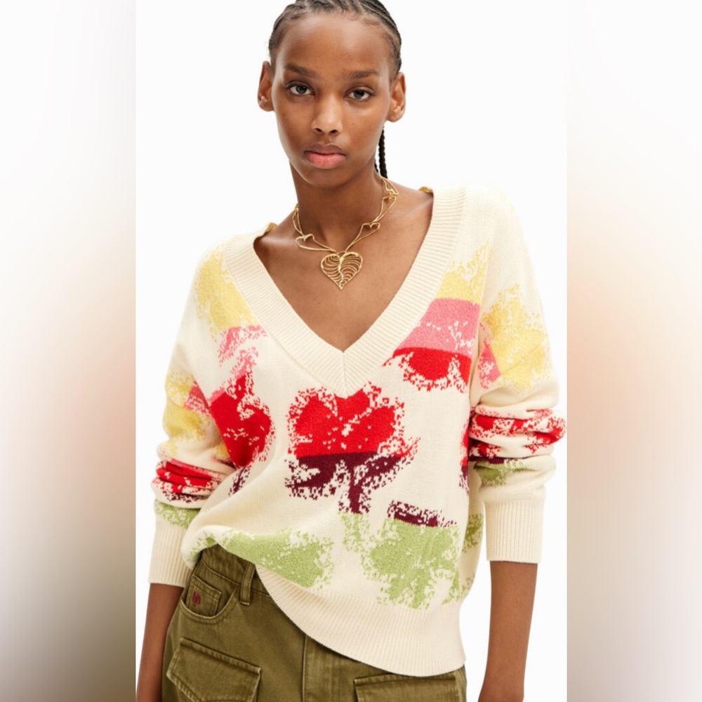 Desigual Oversize Floral Pullover